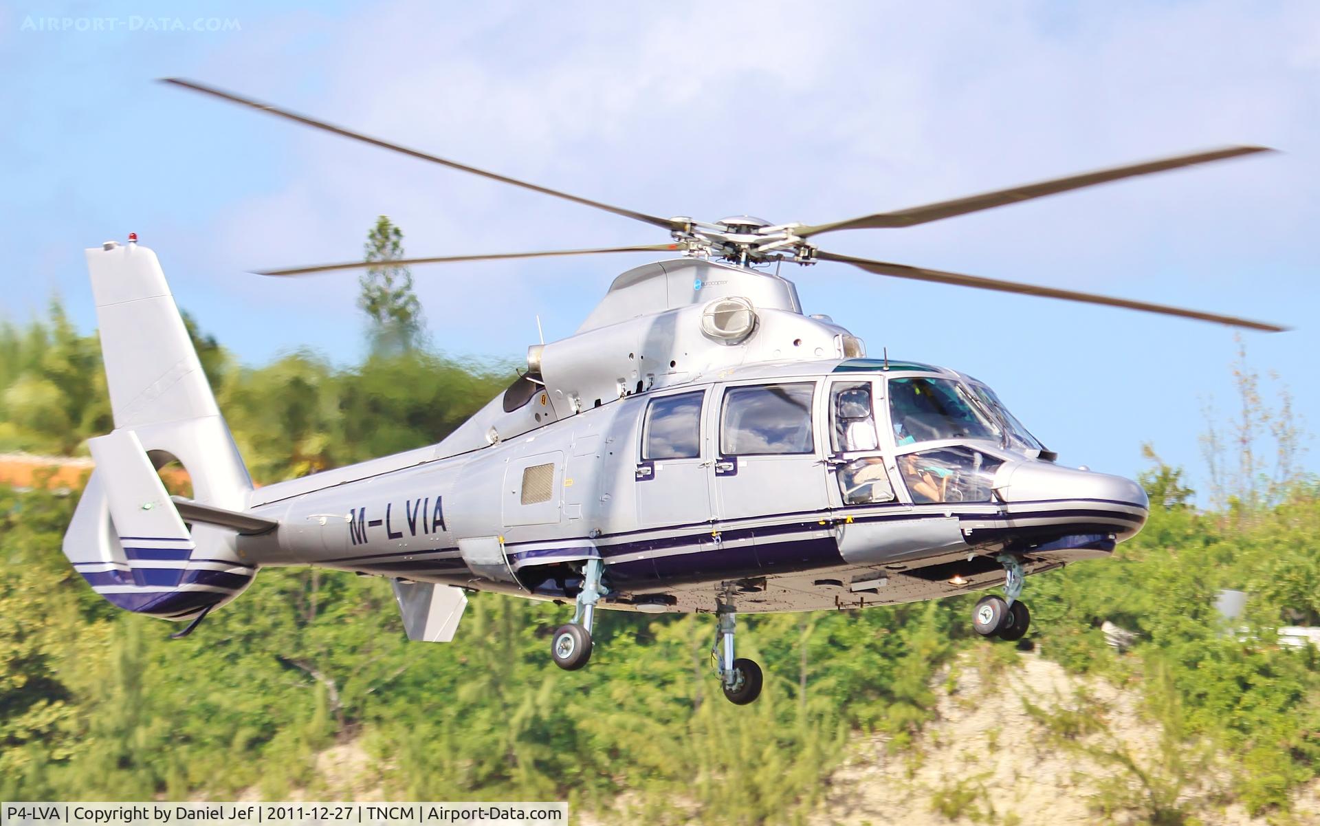 P4-LVA, Aerospatiale 365N3 Dauphin 2 C/N 6815, P4-LVA with registration M-LVIA