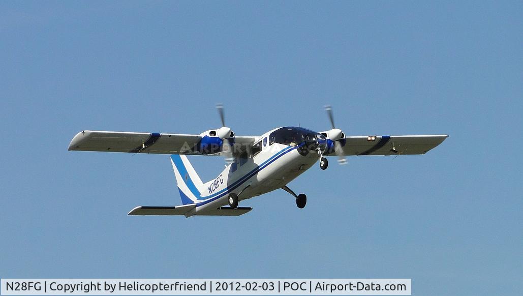 N28FG, 1984 Partenavia P-68 Observer C/N 325-18-OB, Climbing out after take off from runway 8R