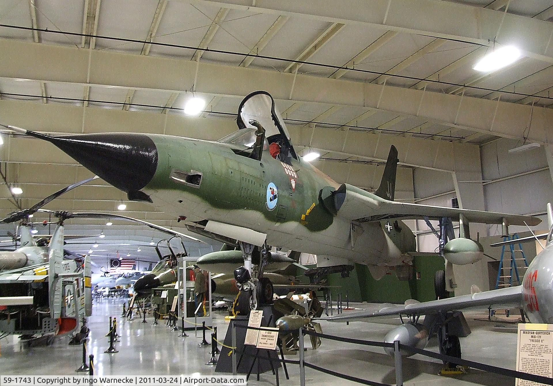 59-1743, 1959 Republic F-105D Thunderchief C/N D55, Republic F-105D Thunderchief at the Hill Aerospace Museum, Roy UT