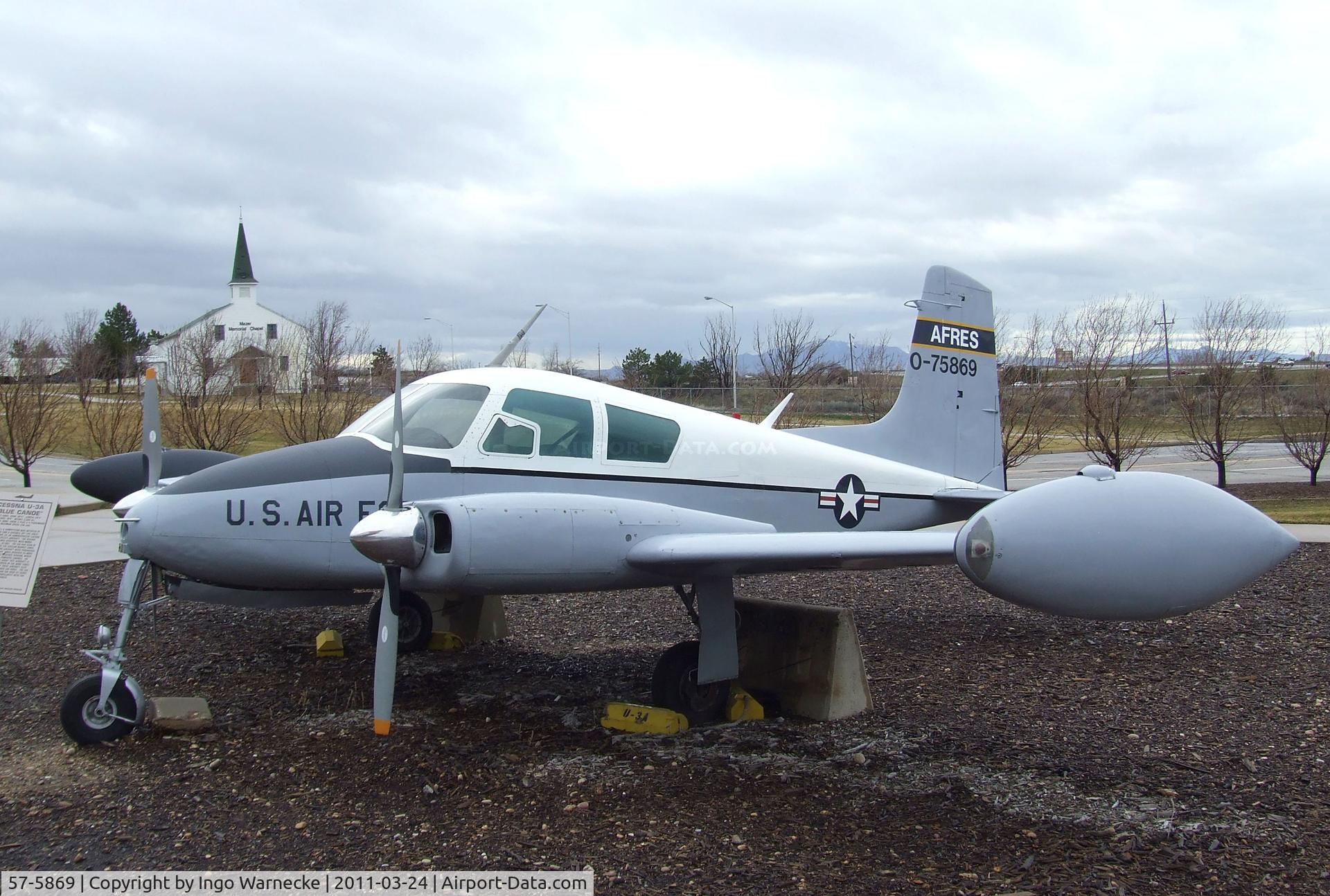 57-5869, 1956 Cessna U-3A Blue Canoe (310A) C/N 38024, Cessna L-27A (U-3A) at the Hill Aerospace Museum, Roy UT