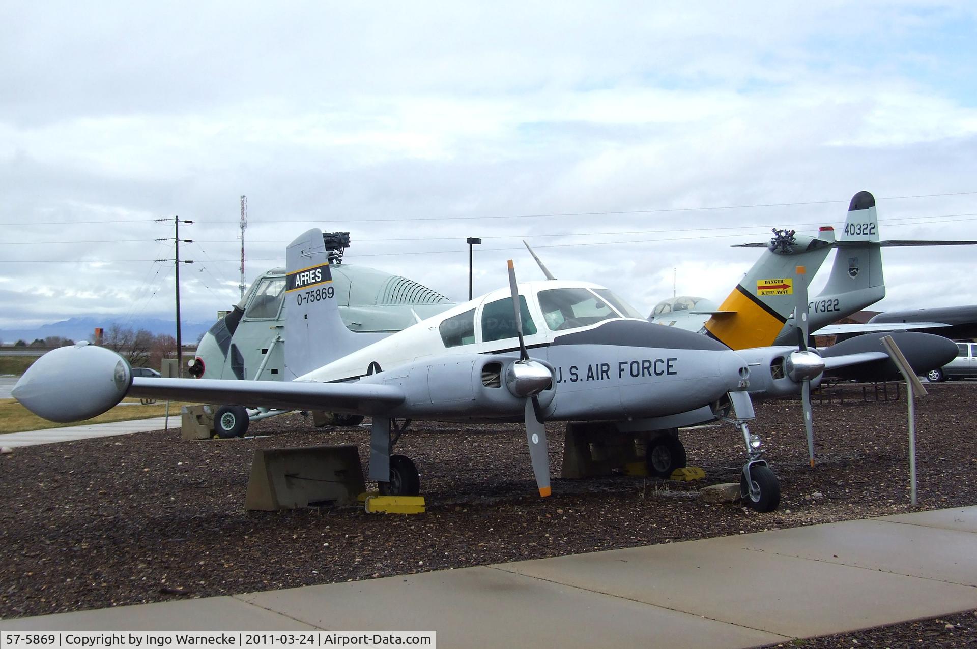 57-5869, 1956 Cessna U-3A Blue Canoe (310A) C/N 38024, Cessna L-27A (U-3A) at the Hill Aerospace Museum, Roy UT
