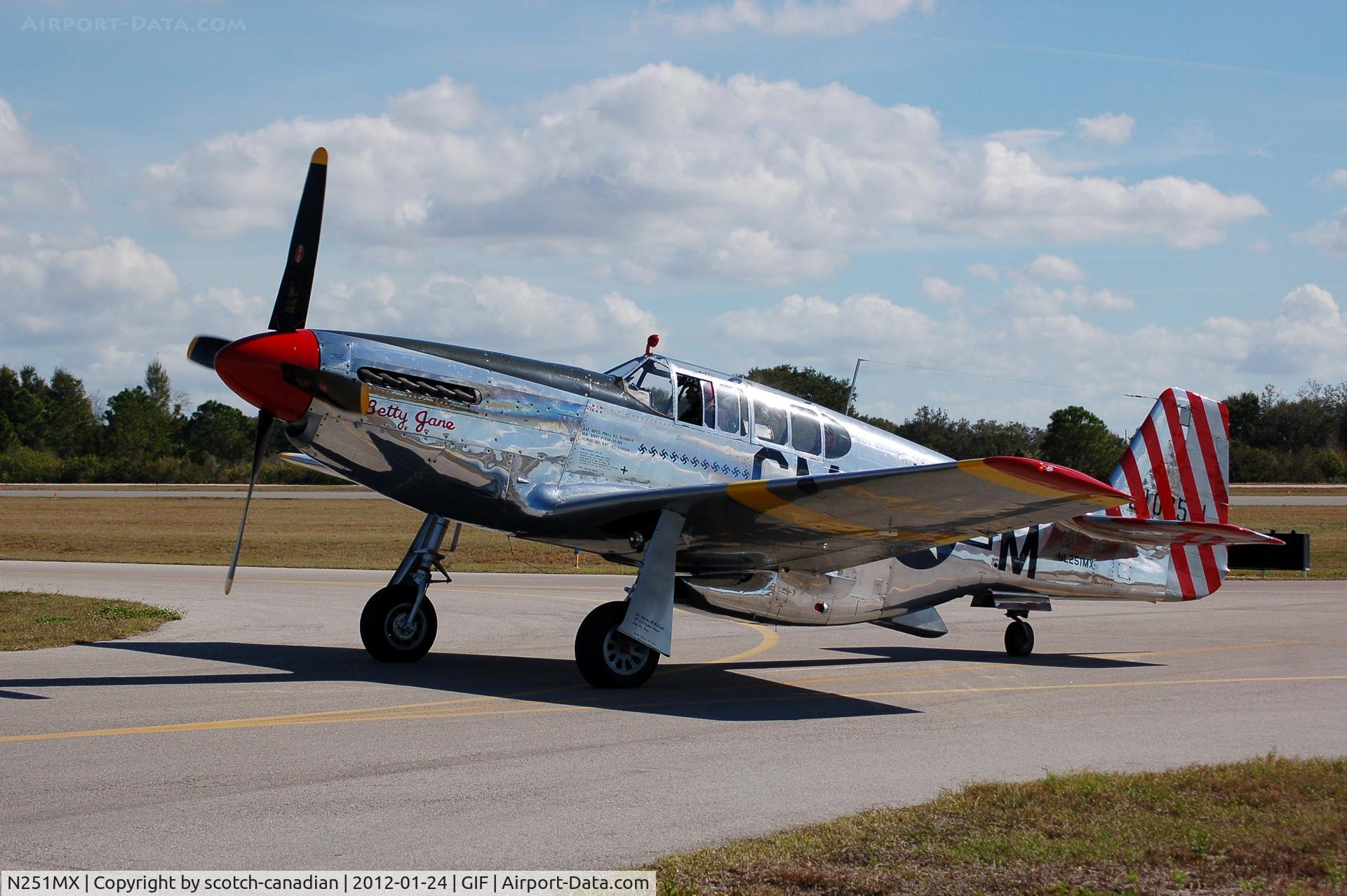 N251MX, 1943 North American P-51C-10 Mustang C/N 103-22730, 1943 North American P-51C N251MX at Gilbert Airport, Winter Haven, FL