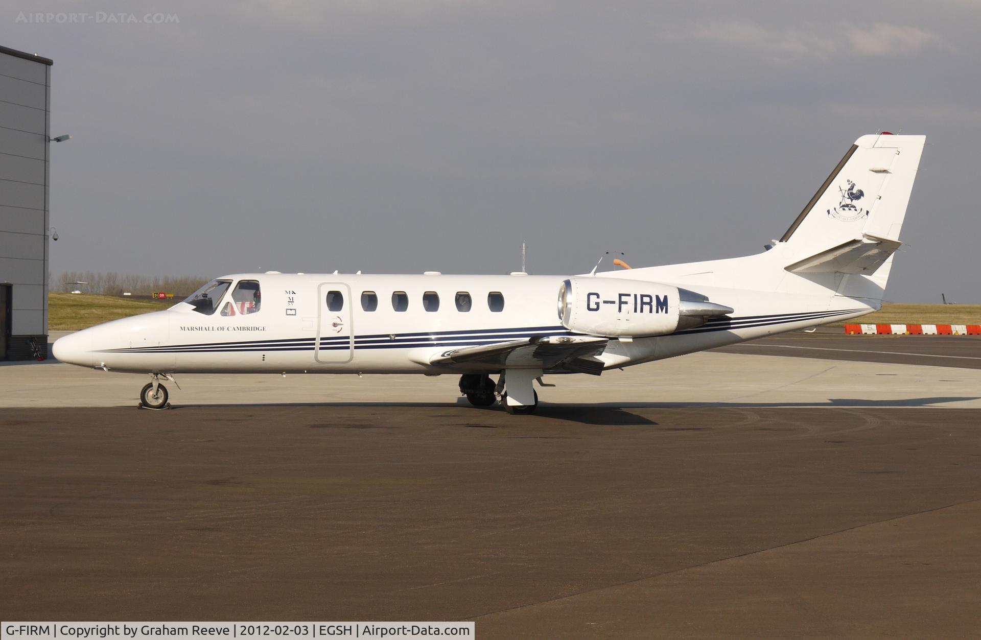 G-FIRM, 2000 Cessna 550B Citation Bravo C/N 550-0940, Parked at Norwich.