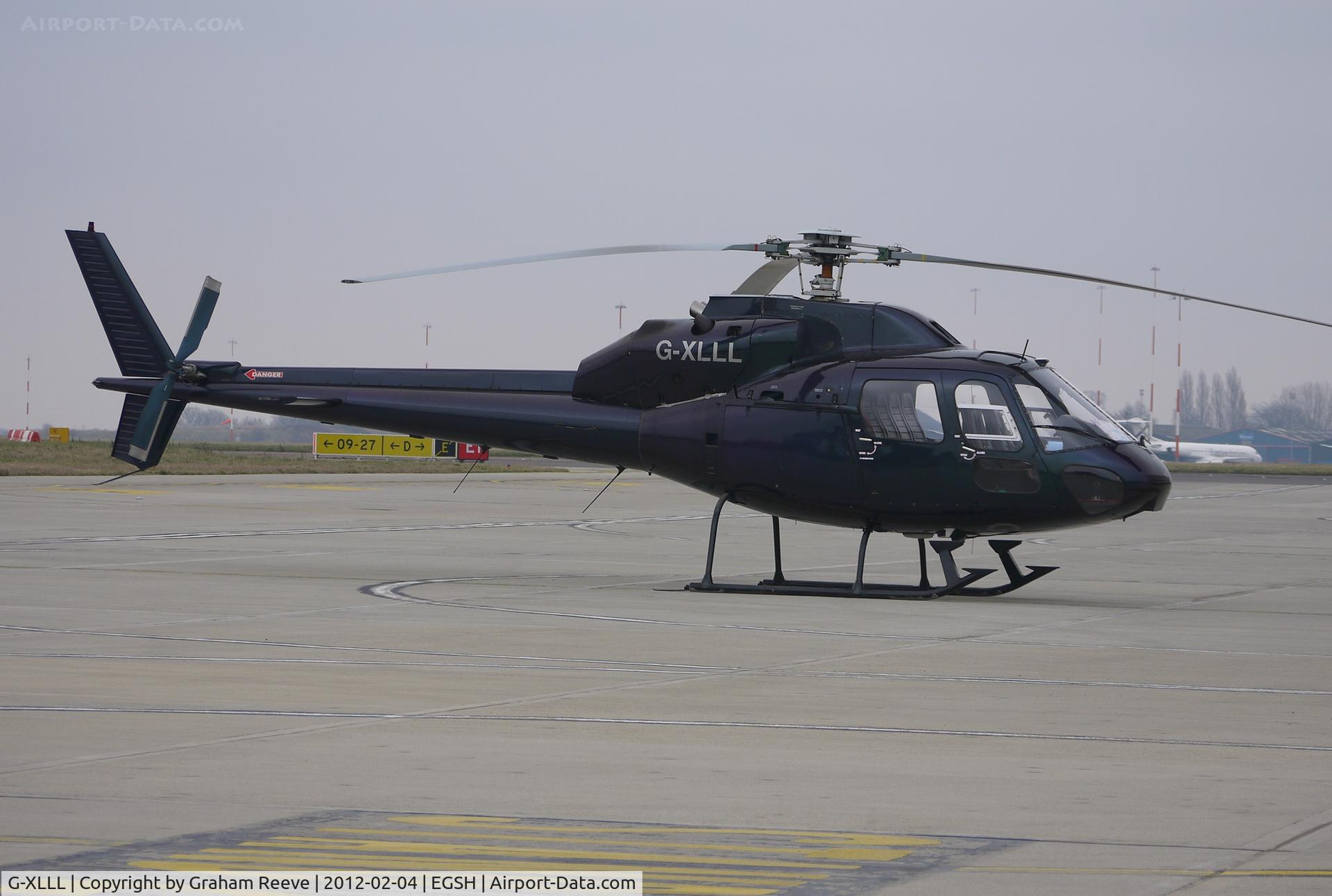 G-XLLL, 1981 Aerospatiale AS-355F-1 Twin Squirrel C/N 5033, parked at Norwich.