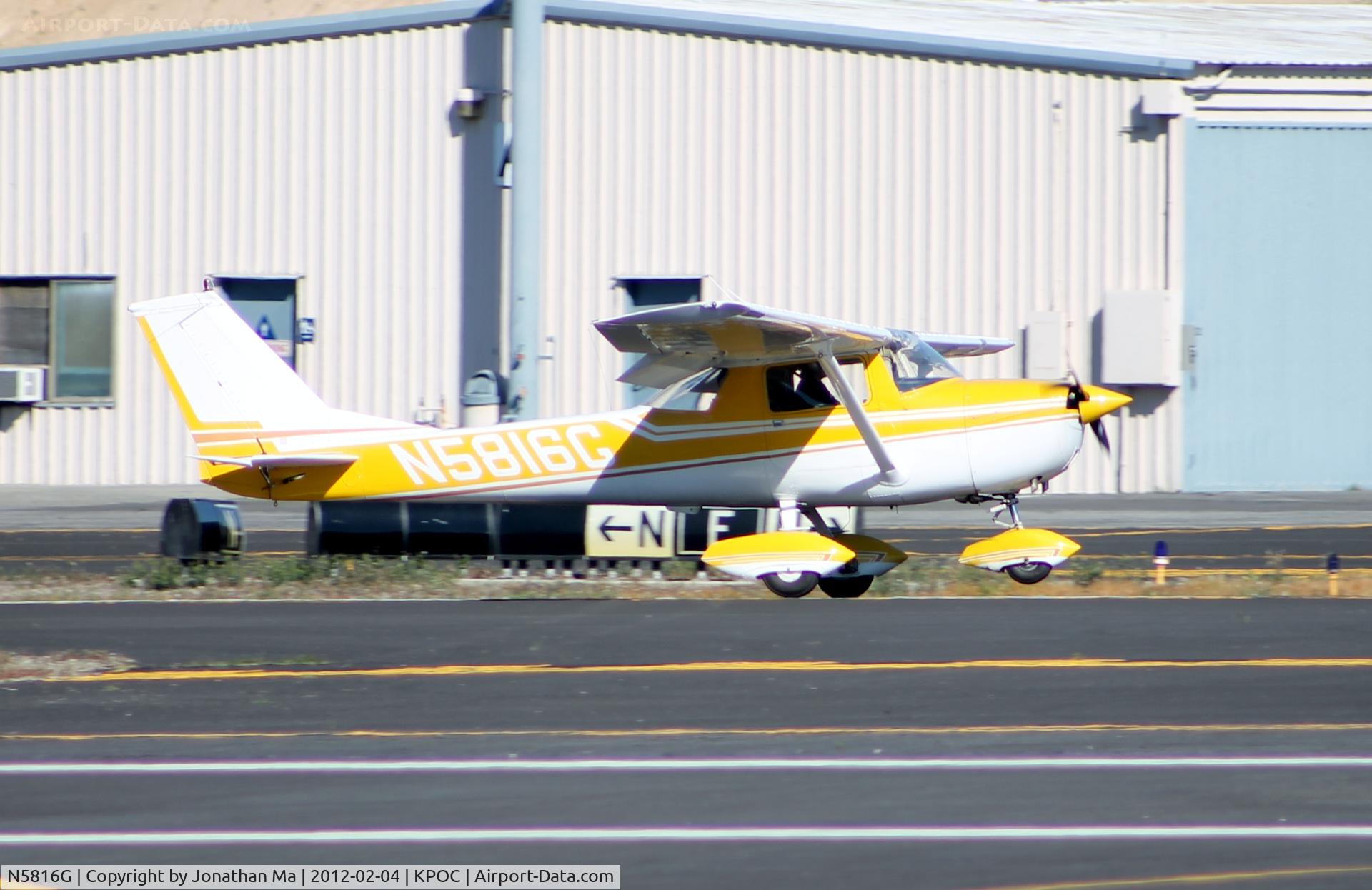 N5816G, 1969 Cessna 150K C/N 15071316, Smooth touchdown on 8L