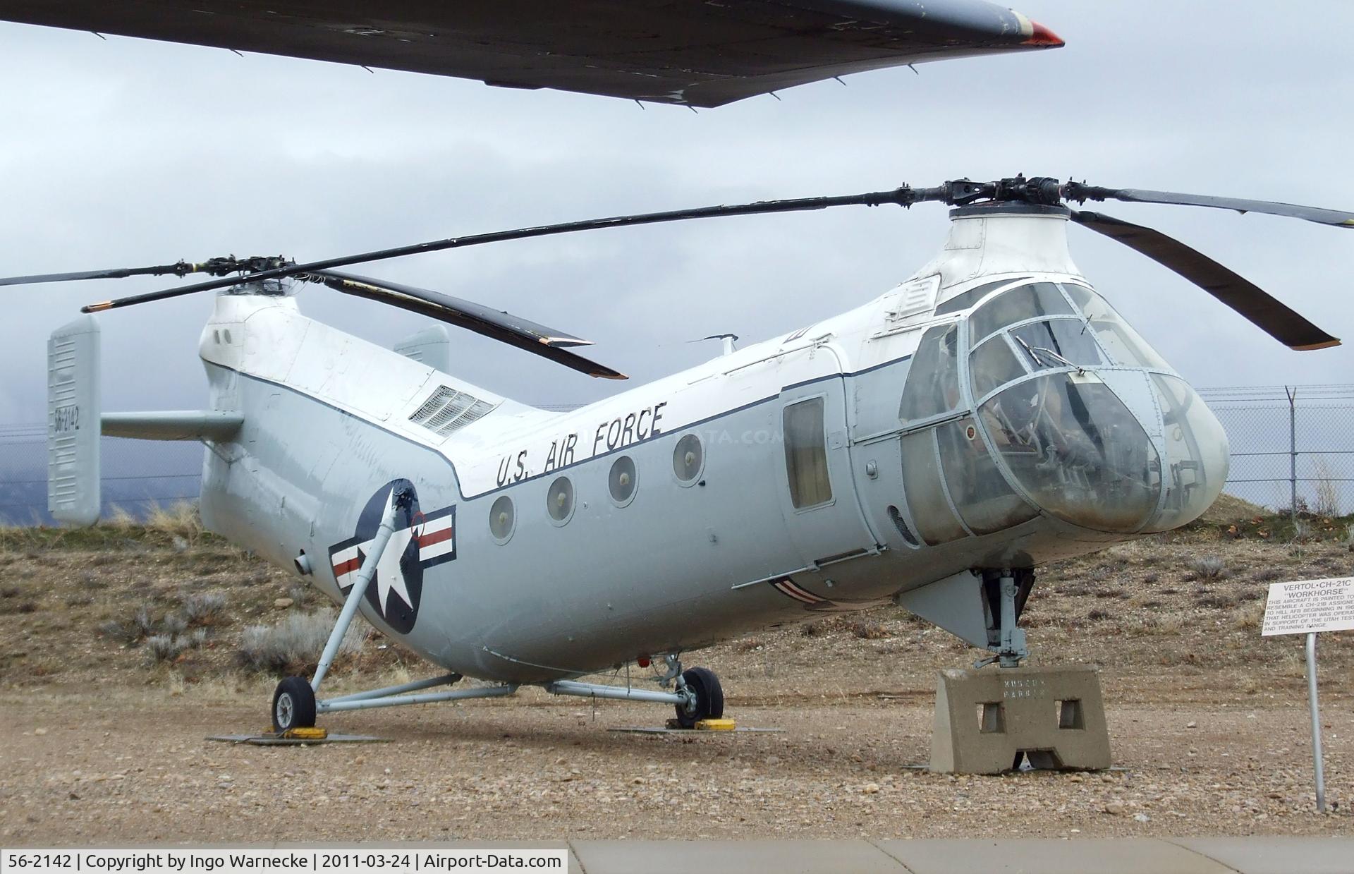 56-2142, 1956 Piasecki H-21C Shawnee C/N C.304, Piasecki H-21C Shawnee at the Hill Aerospace Museum, Roy UT