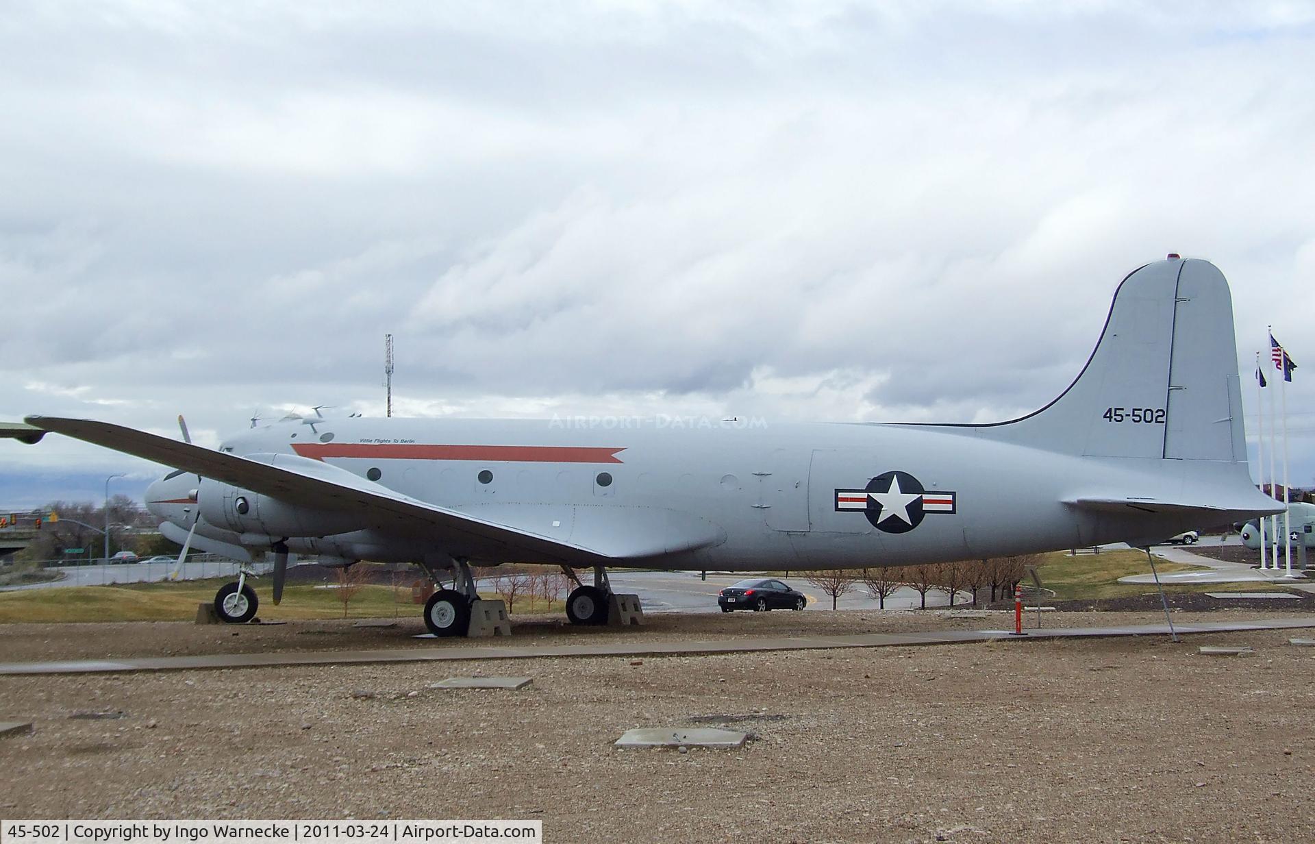 45-502, Douglas DC-4 Skymaster (C-54G) C/N 45-502, Douglas C-54G-1-DO Skymaster at the Hill Aerospace Museum, Roy UT