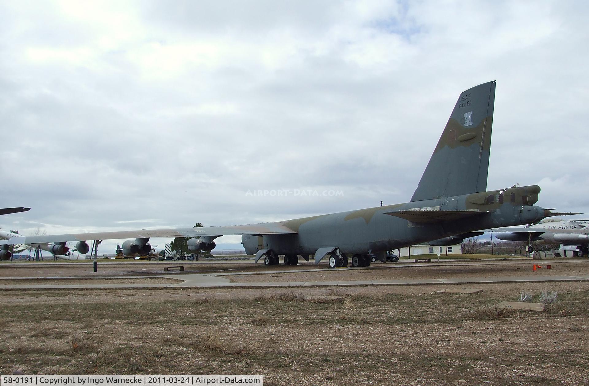58-0191, 1958 Boeing B-52G Stratofortress C/N 464259, Boeing B-52G Stratofortress at the Hill Aerospace Museum, Roy UT