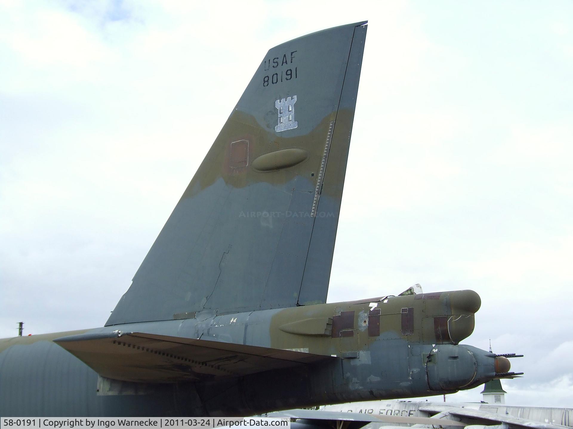 58-0191, 1958 Boeing B-52G Stratofortress C/N 464259, Boeing B-52G Stratofortress at the Hill Aerospace Museum, Roy UT