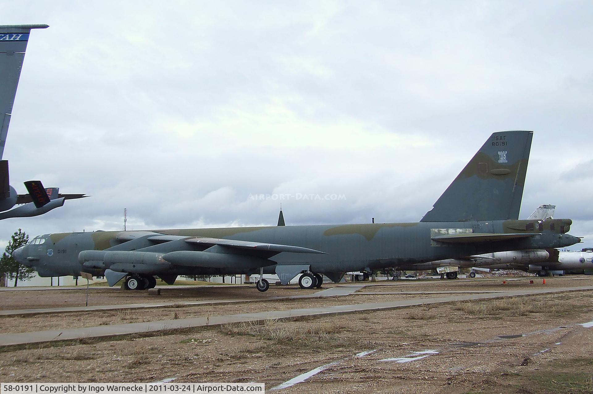 58-0191, 1958 Boeing B-52G Stratofortress C/N 464259, Boeing B-52G Stratofortress at the Hill Aerospace Museum, Roy UT