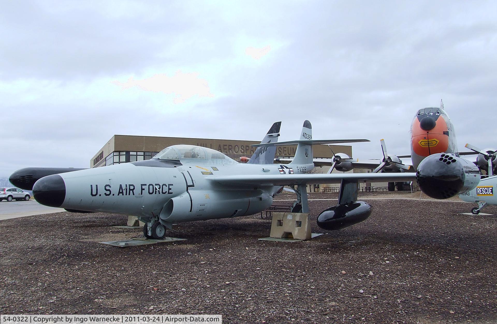 54-0322, 1954 Northrop F-89H Scorpion C/N Not found 54-0322, Northrop F-89H Scorpion at the Hill Aerospace Museum, Roy UT