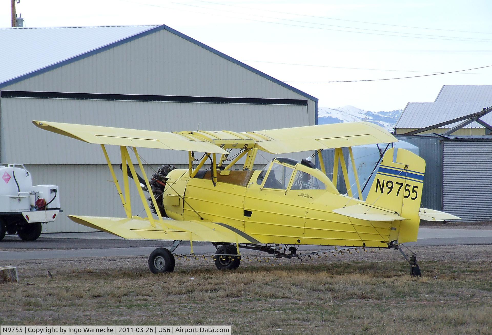 N9755, 1974 Grumman-Schweizer G-164A C/N 1250, Grumman G-164A Ag-Cat at Rigby-Jefferson County airport, Rigby ID