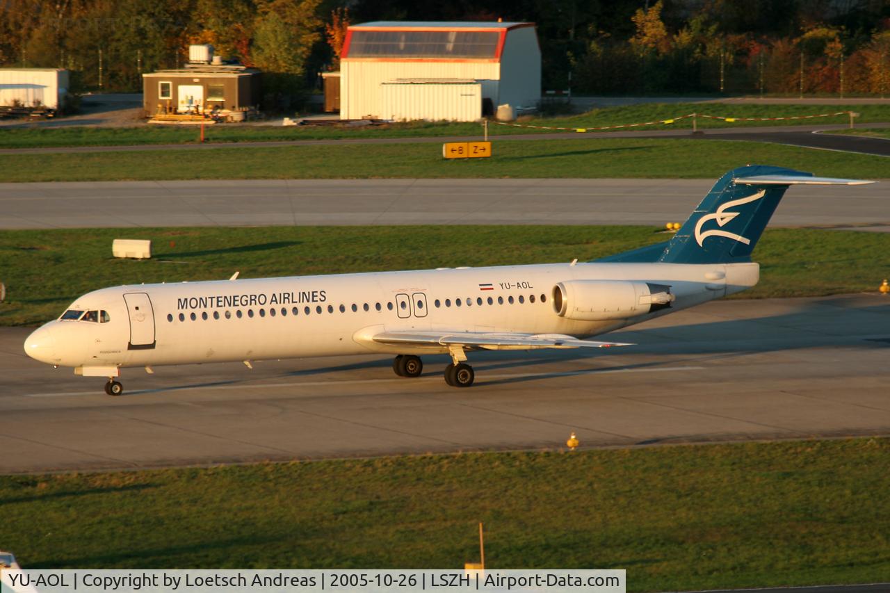 YU-AOL, 1989 Fokker 100 (F-28-0100) C/N 11268, Montenegro
