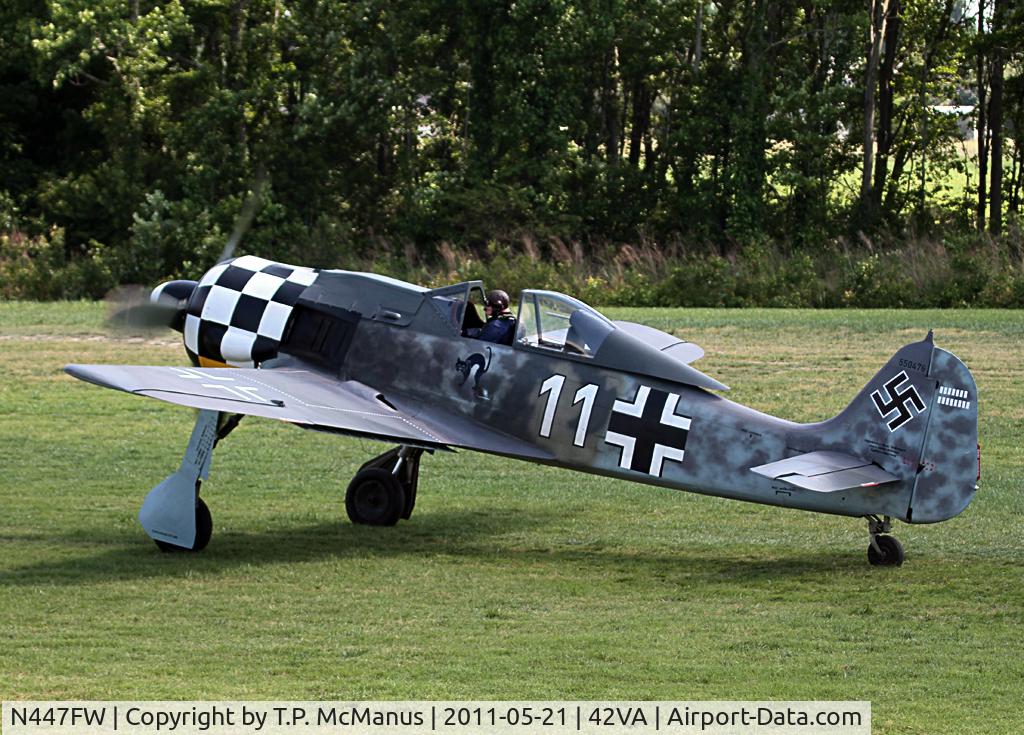 N447FW, Focke-Wulf Fw-190A-8 C/N 739447, Restored to flying status and on display at the Military Avaition Museum, Virginia Beach, VA.