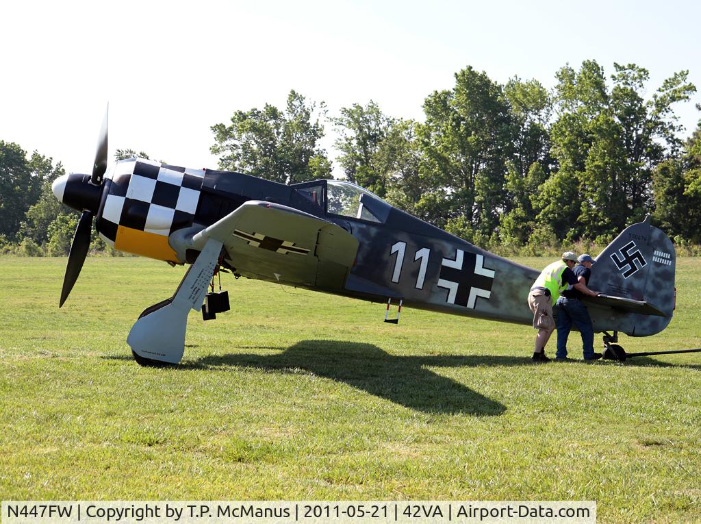 N447FW, Focke-Wulf Fw-190A-8 C/N 739447, Restored to flying status and on display at the Military Aviation museum, Virginia Beach, VA.