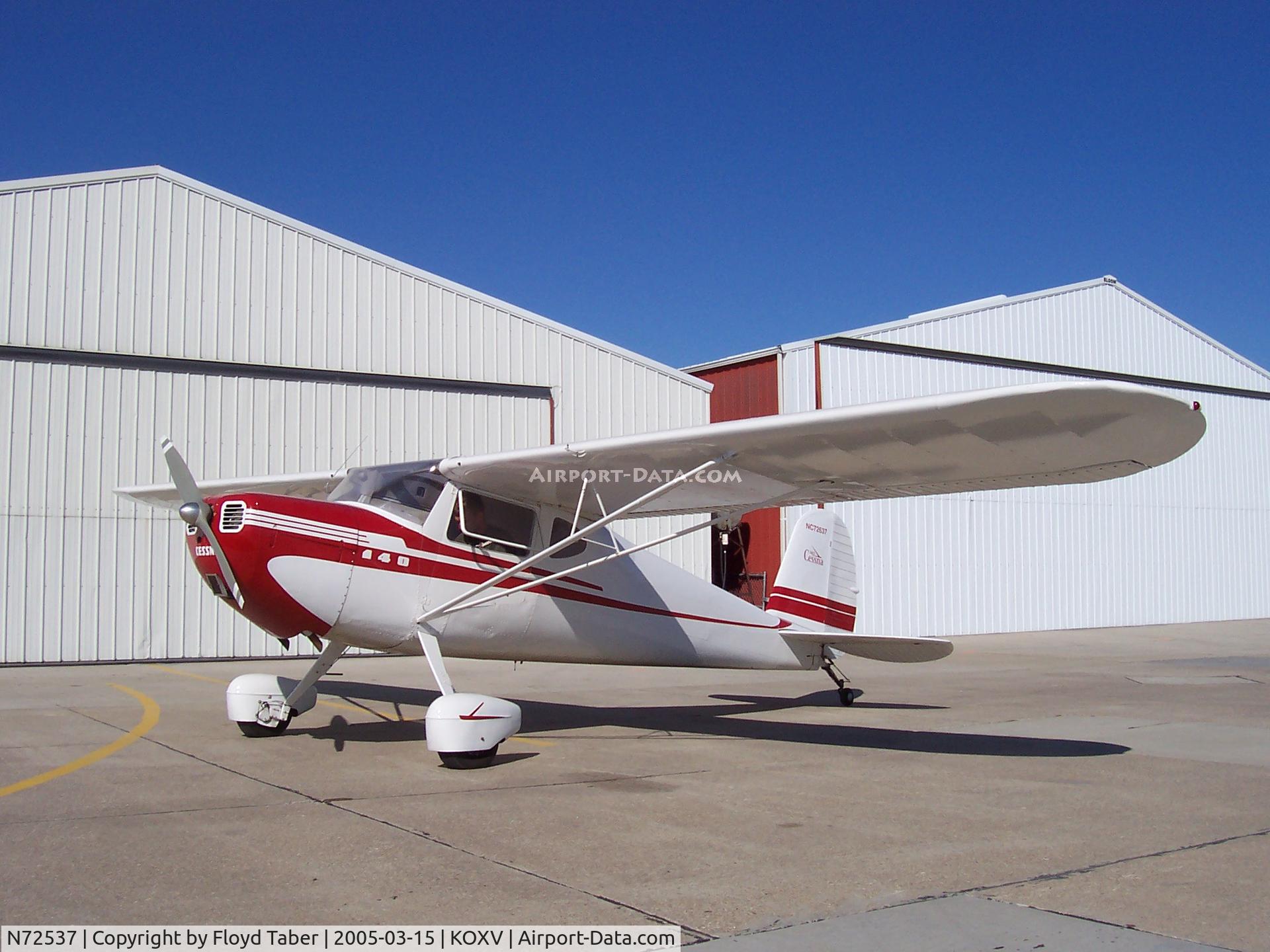 N72537, 1946 Cessna 140 C/N 9707, Just arrived at Knoxville