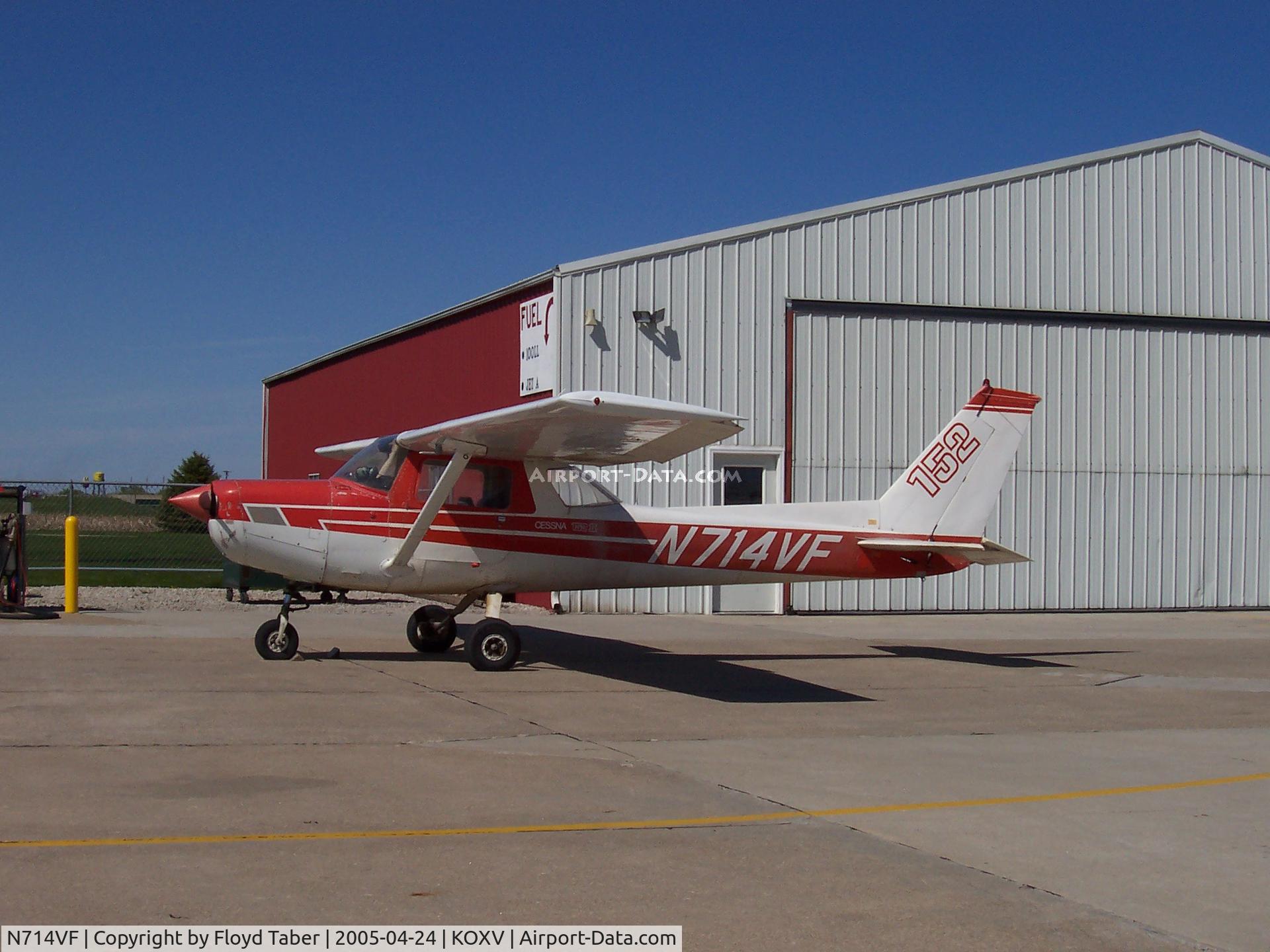 N714VF, 1977 Cessna 152 C/N 15279461, In on the windiest day of the year headed to its new home in Minnesota