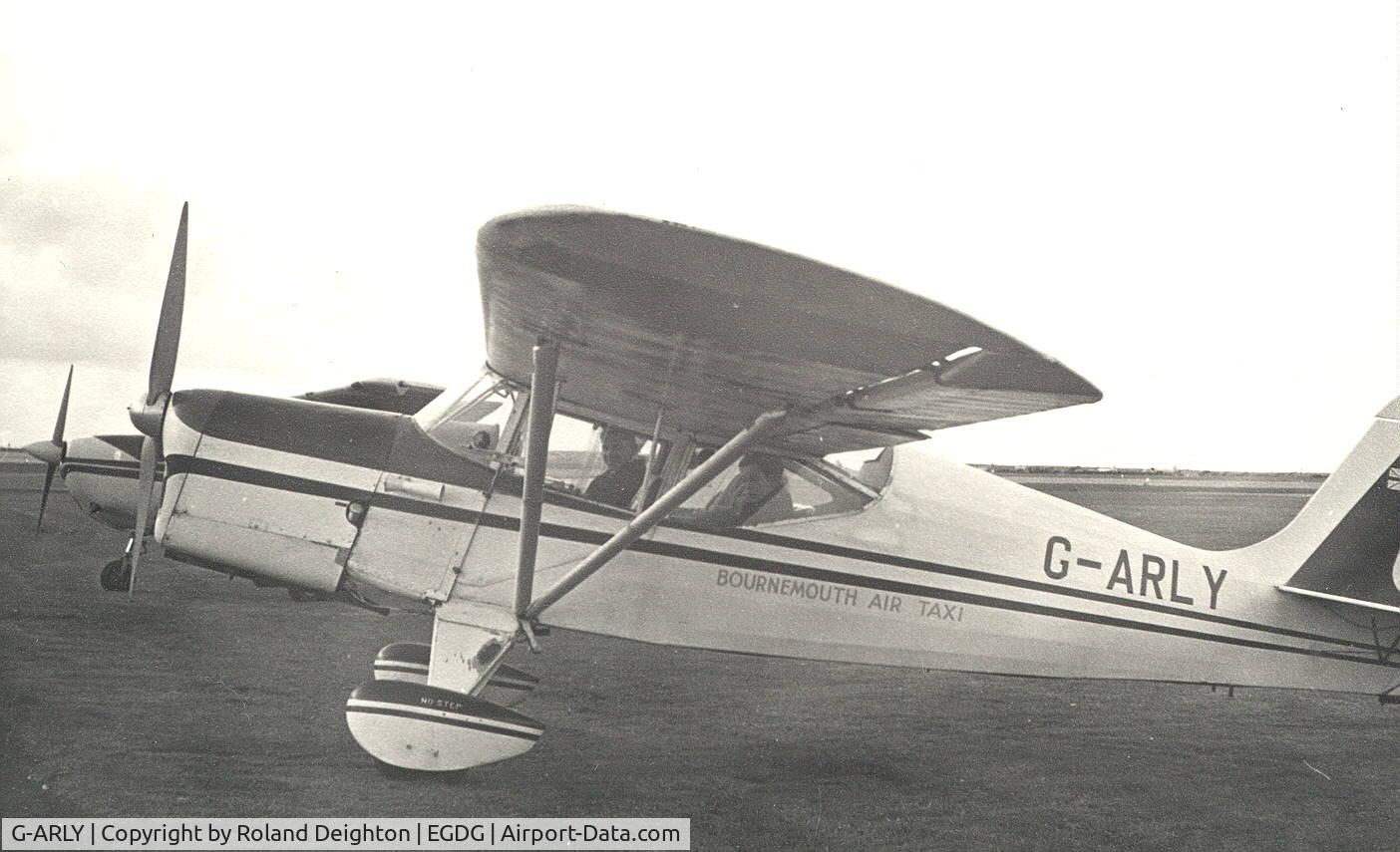 G-ARLY, 1961 Auster J-5P Autocar C/N 3271, My first flight also! Early 1960's after an airshow at RAF St Mawgan. I then went on to gain 20,000 hours with the Royal Australian Air Force, Ansett Airlines and Qantas Airways. As you can see, the aircraft was operated by Bournemouth Air Taxi.