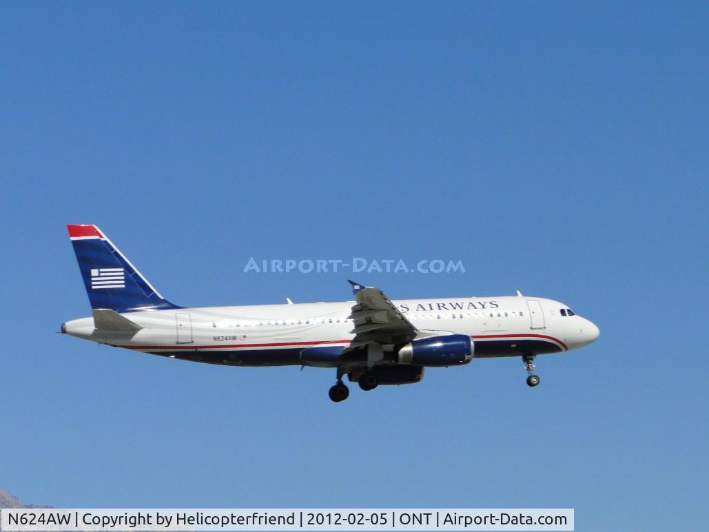 N624AW, 1989 Airbus A320-231 C/N 55, On final to runway 8L, just passing the outer fence.