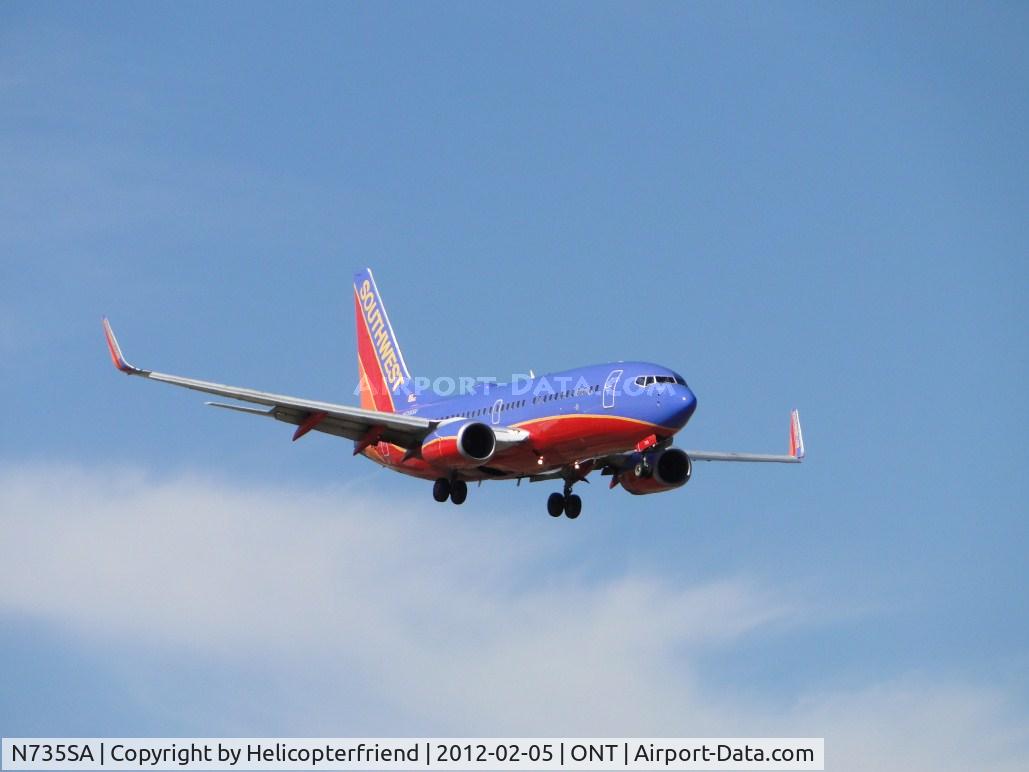 N735SA, 1999 Boeing 737-7H4 C/N 27867, Southwest flt 456 arriving from San Jose, Ca. On final to runway 8L.