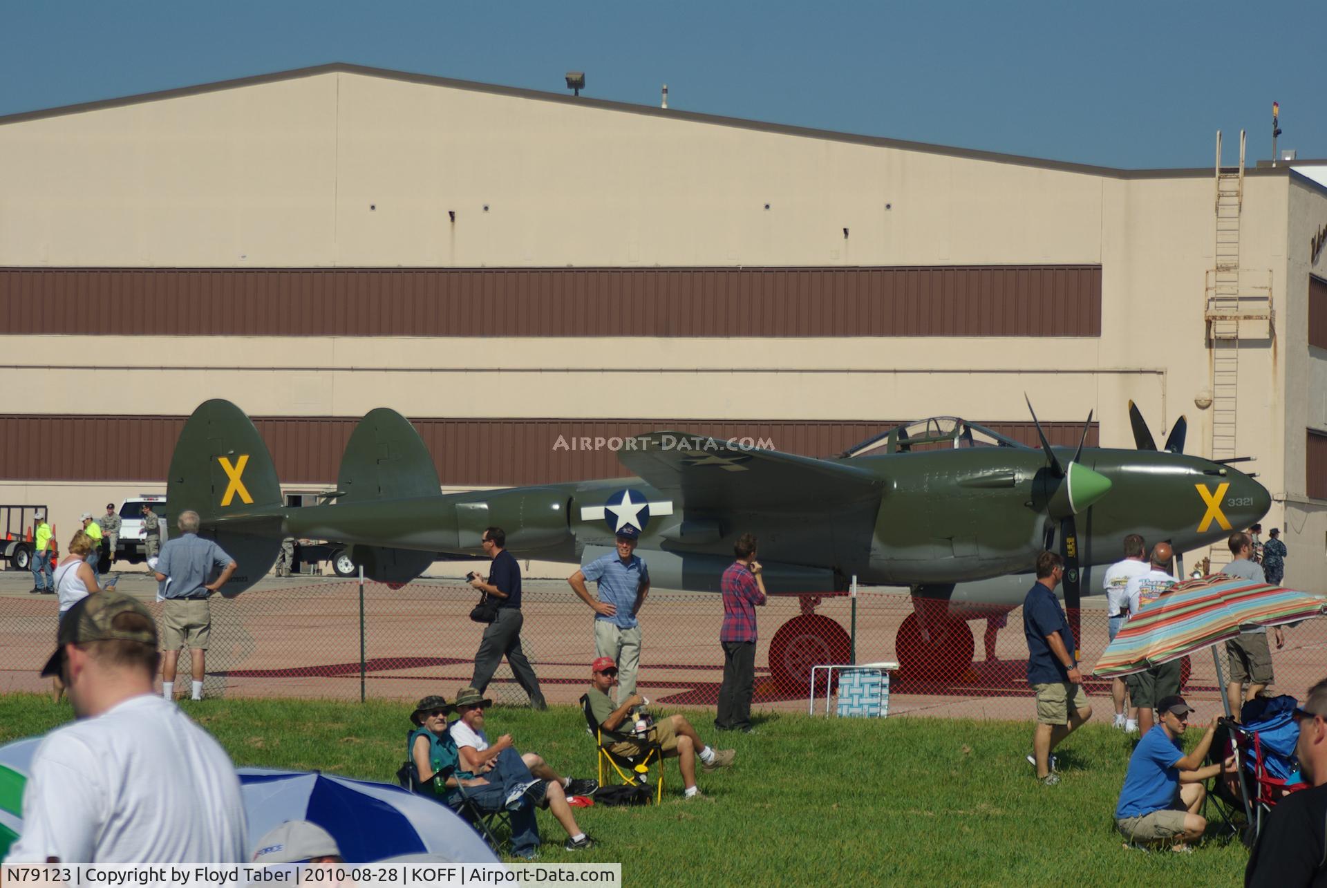 N79123, 1945 Lockheed P-38L-5 Lightning C/N 422-8235, On display at the airshow