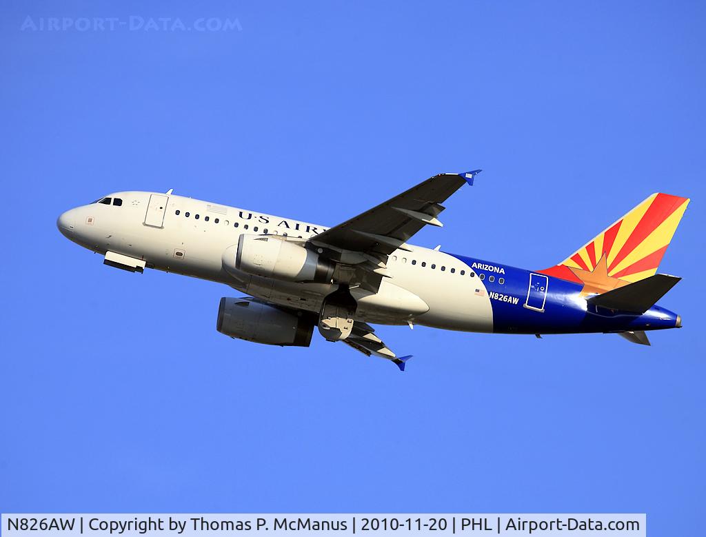 N826AW, 2001 Airbus A319-132 C/N 1534, US Airways logojet 