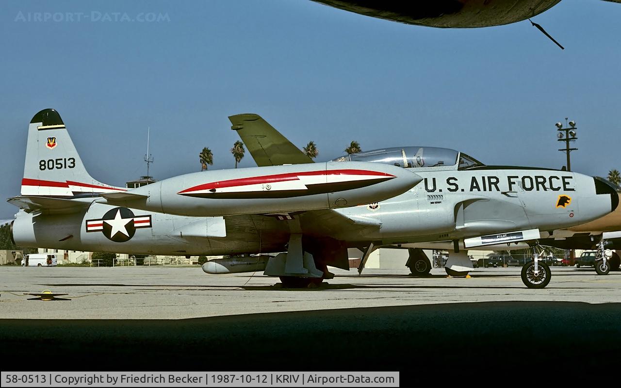 58-0513, 1958 Lockheed T-33A Shooting Star C/N 580-1562, March Field Aviation Museum