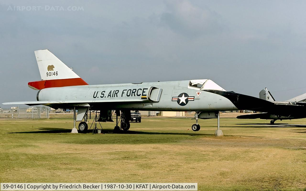 59-0146, 1959 Convair F-106A Delta Dart C/N 8-31-35, on display at Fresno IAP