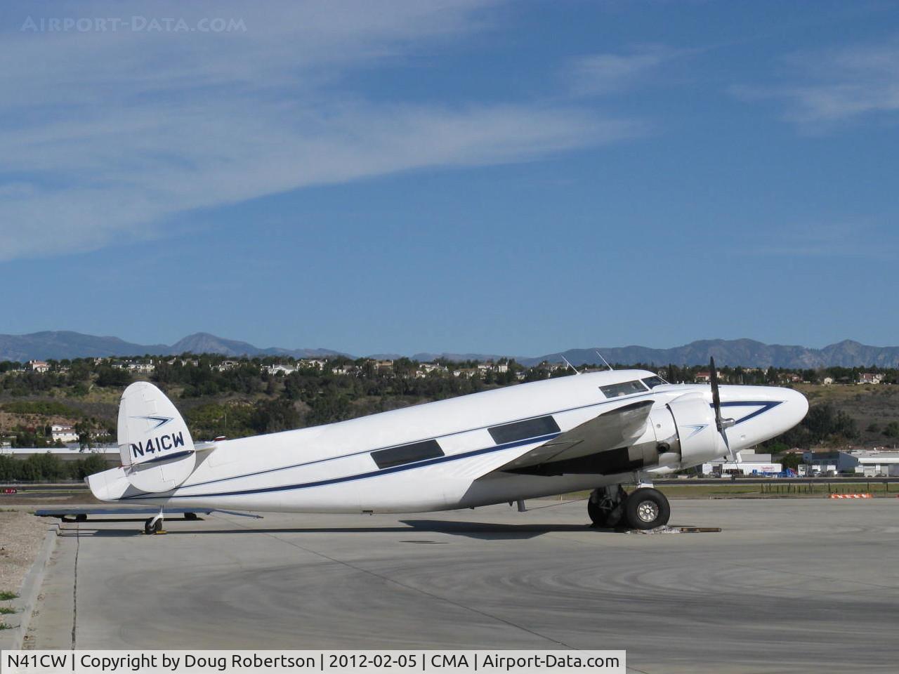 N41CW, 1954 Lockheed 18-56 Lodestar C/N 6124, 1954 Lockheed 18-56 LODESTAR modified, two Wright C9HD 1,425 Hp each upgrades, on SUN AIR ramp