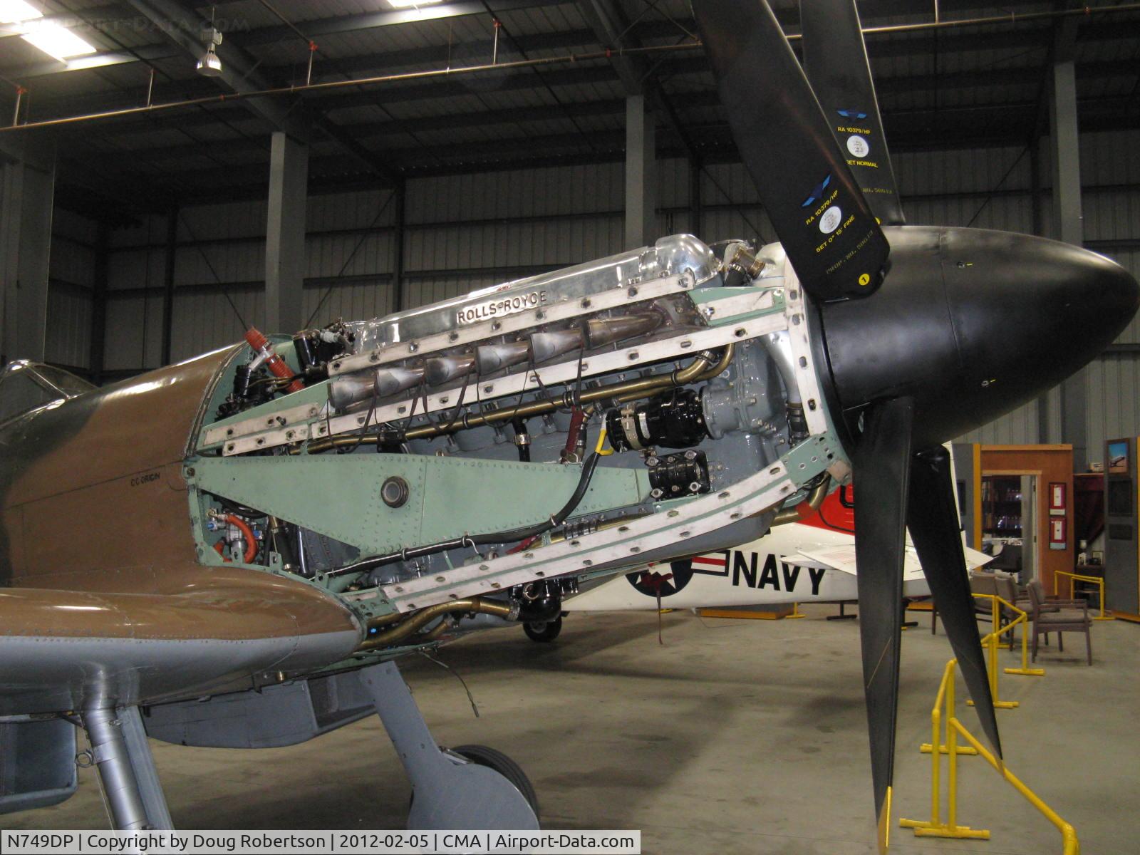 N749DP, 1945 Supermarine Spitfire XIV C/N 6S/583887, 1983 Vickers/Supermarine SPITFIRE Mk.XIVe, Rolls Royce GRIFFON 65 V-12 2.050 hp, 5 blade prop, at CAF Museum