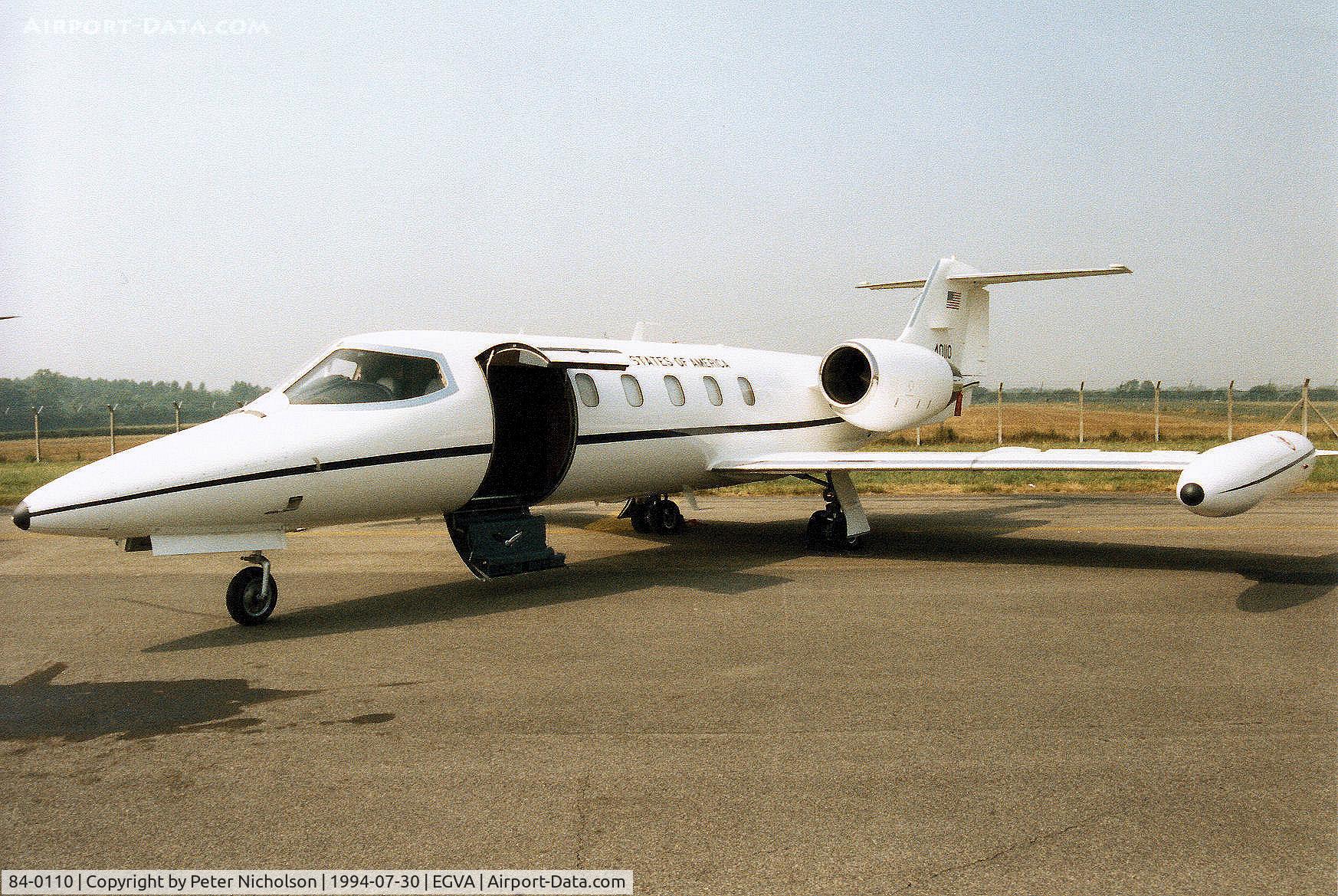 84-0110, 1984 Gates Learjet C-21A C/N 35A-556, C-21A Learjet , callsign Spar 97, of Ramstein's 86th Wing on display at the 1994 Intnl Air Tattoo at RAF Fairford.