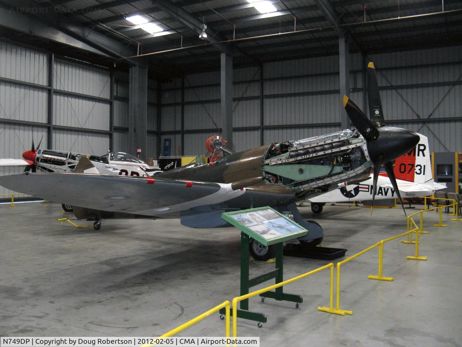 N749DP, 1945 Supermarine Spitfire XIV C/N 6S/583887, 1983 Vickers/Supermarine SPITFIRE Mk.XIVe, Rolls Royce GRIFFON 65 V-12 2,050 hp, ex David Price, restored by Commemorative Air Force, at CAF Museum