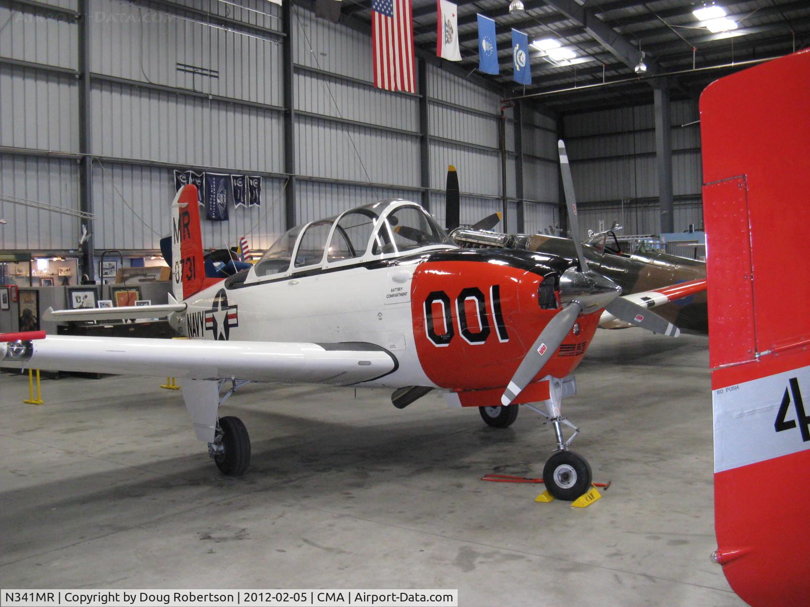 N341MR, 1955 Beech D-45 (T-34B) Mentor C/N BG-65, 1955 Beech D-45 as T-34B MENTOR, Continental IO-550B 300 Hp upgrade, at CAF Museum.