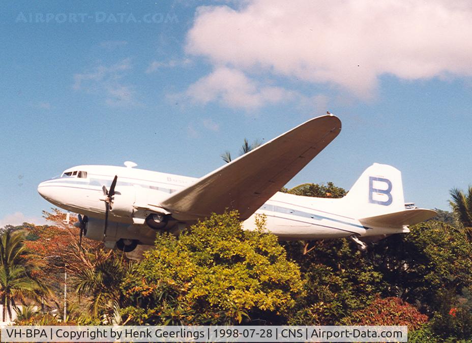 VH-BPA, 1942 Douglas C-47A-1-DK (DC-3A) C/N 12187, Bush Pilots Airways cs , On pole at Cairns Airport