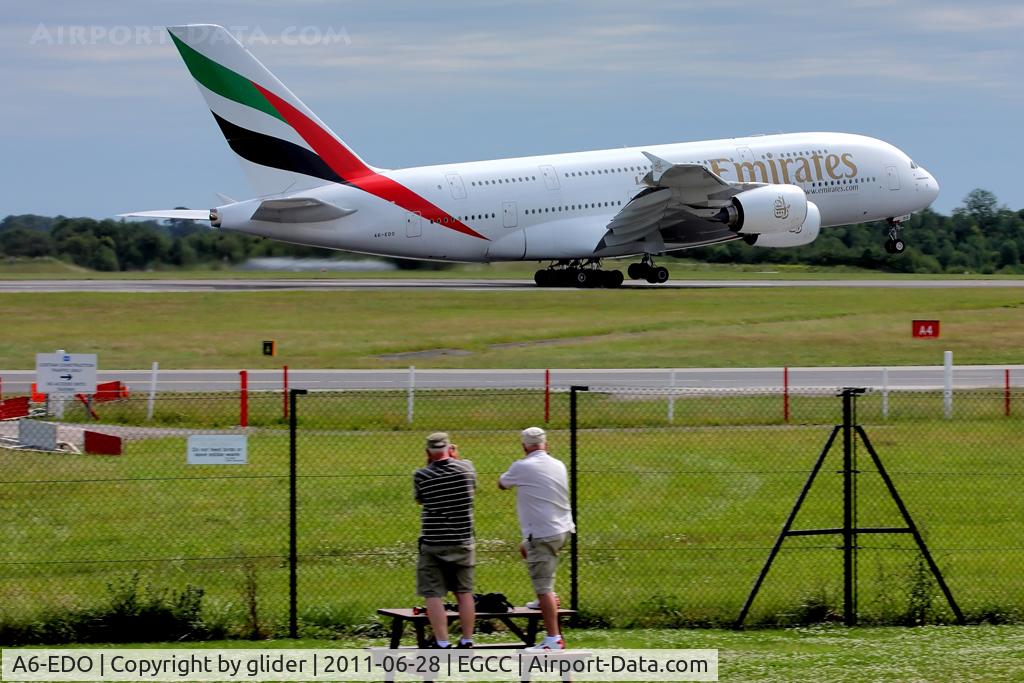 A6-EDO, 2010 Airbus A380-861 C/N 057, Departure from EGCC bound for Dubai