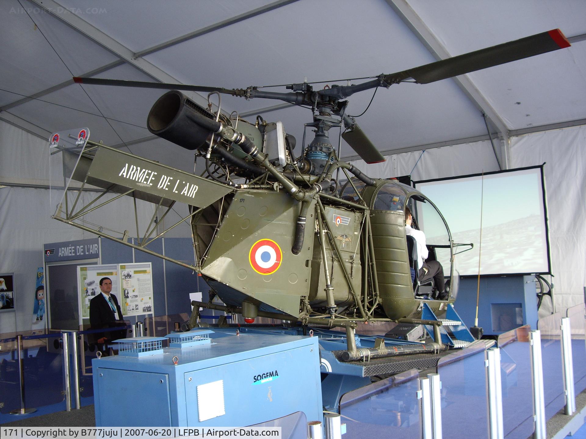171, Sud SE-3130 Alouette II C/N 1306, use for flight simulation