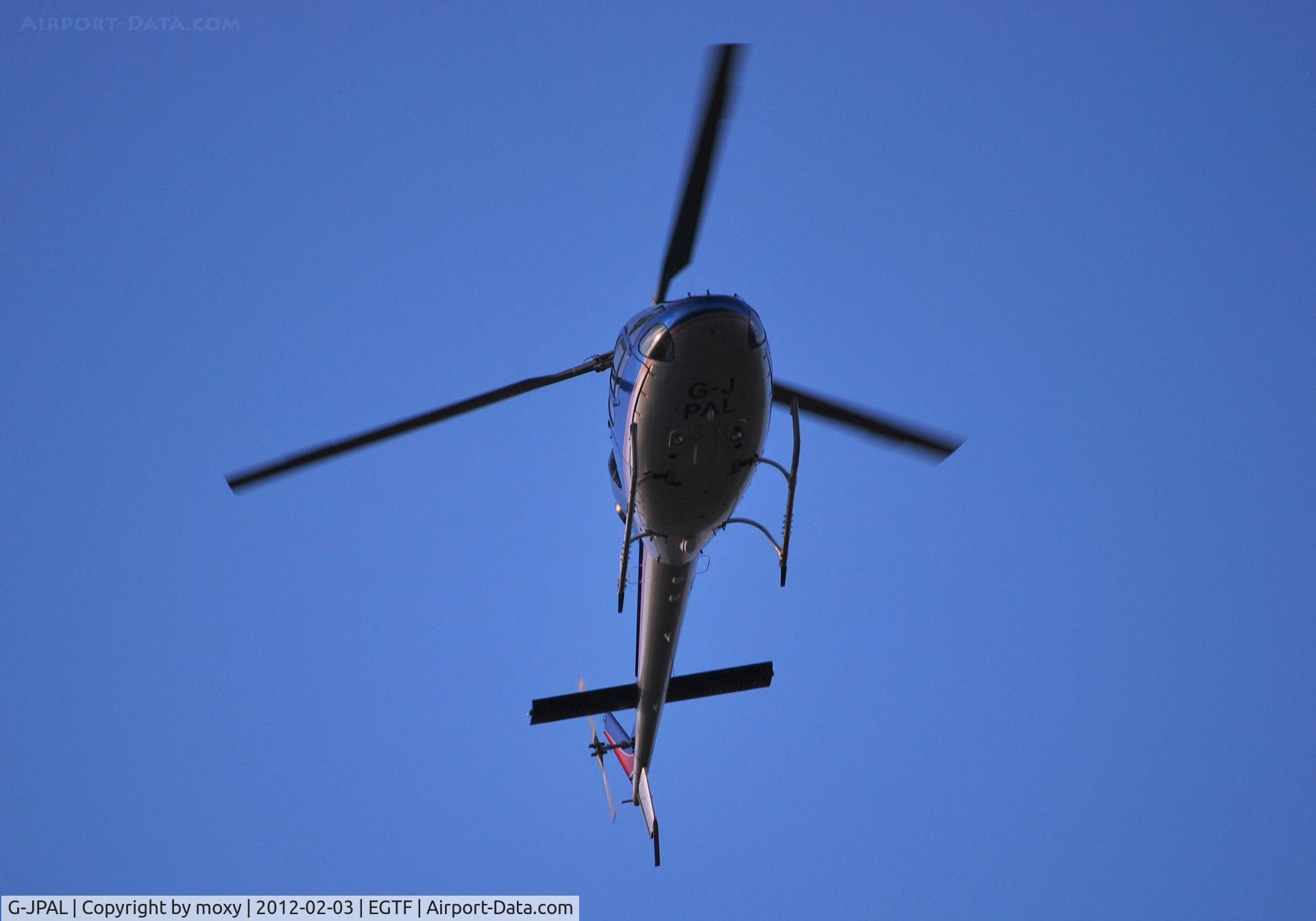 G-JPAL, 2001 Eurocopter AS-355N Ecureuil 2 C/N 5692, Eurocopter AS-355N flying over Fairoaks. Owned by former Formula 1 racing driver Jonathan Palmer.