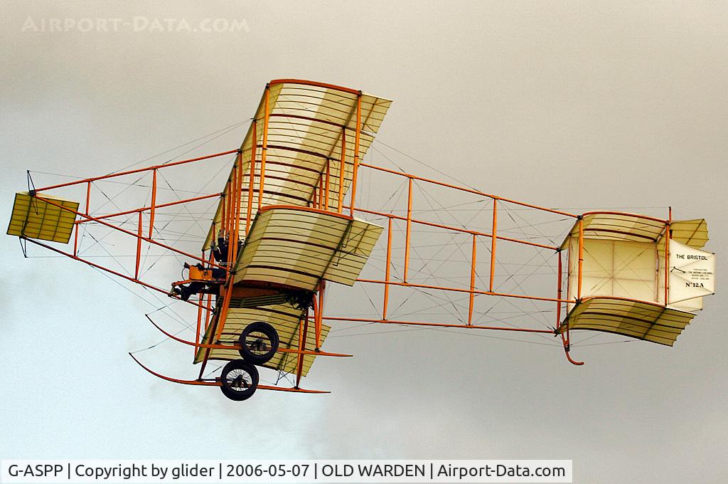 G-ASPP, 1964 Bristol Boxkite Replica C/N BM.7279, Bonus at the end of the afternoon when the wind dropped and the Edwardians came out to impress us..