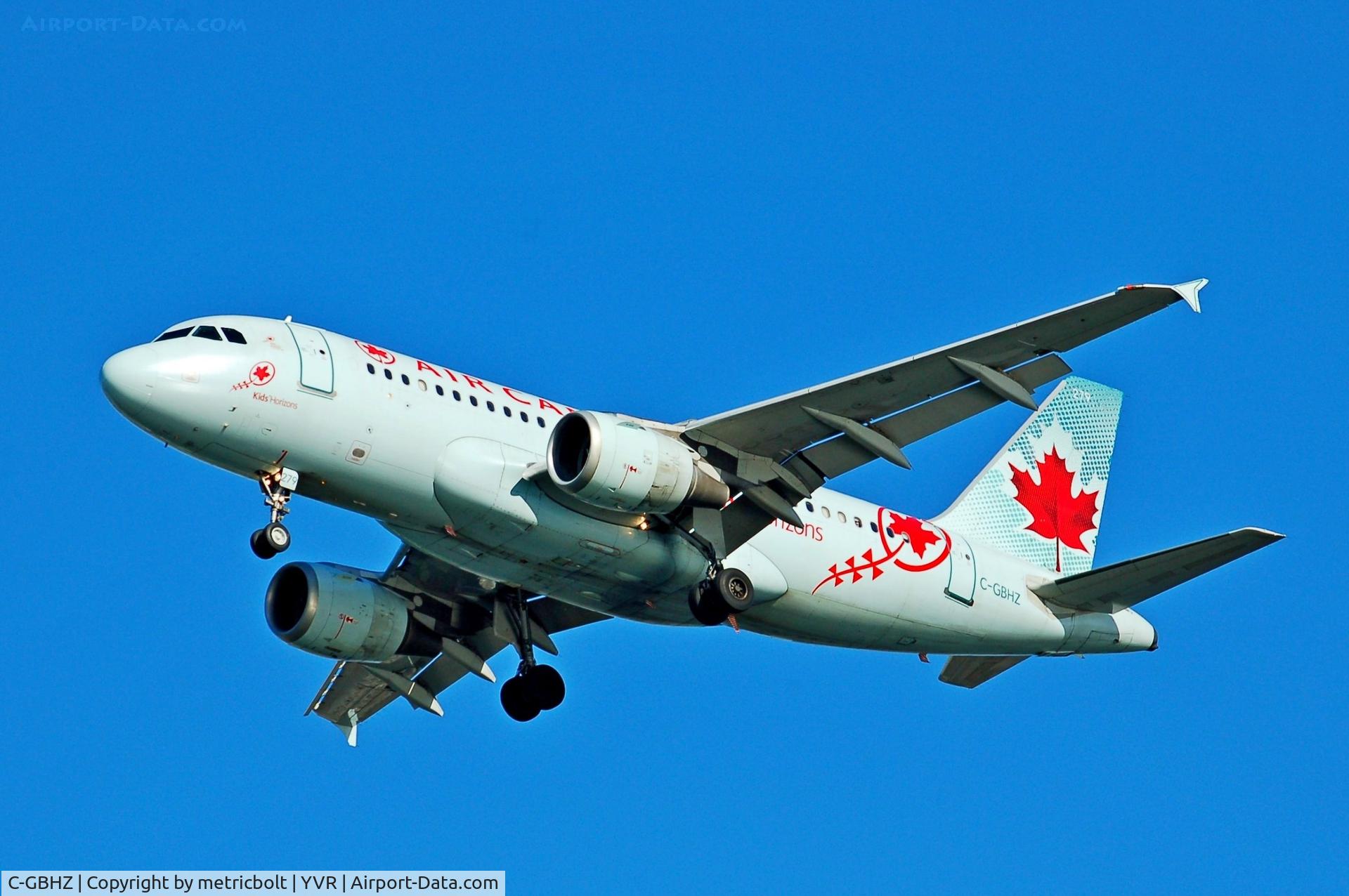 C-GBHZ, 1998 Airbus A319-114 C/N 813, Landing at YVR