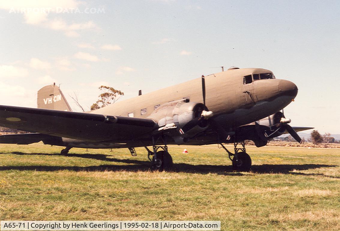 A65-71, Douglas C-47B Skytrain C/N 15686/27131, Australian War Memorial Heritage Dakota VHCINPhoto taken during the Skyraces Tasmania, Valleyfield Tasmania.
