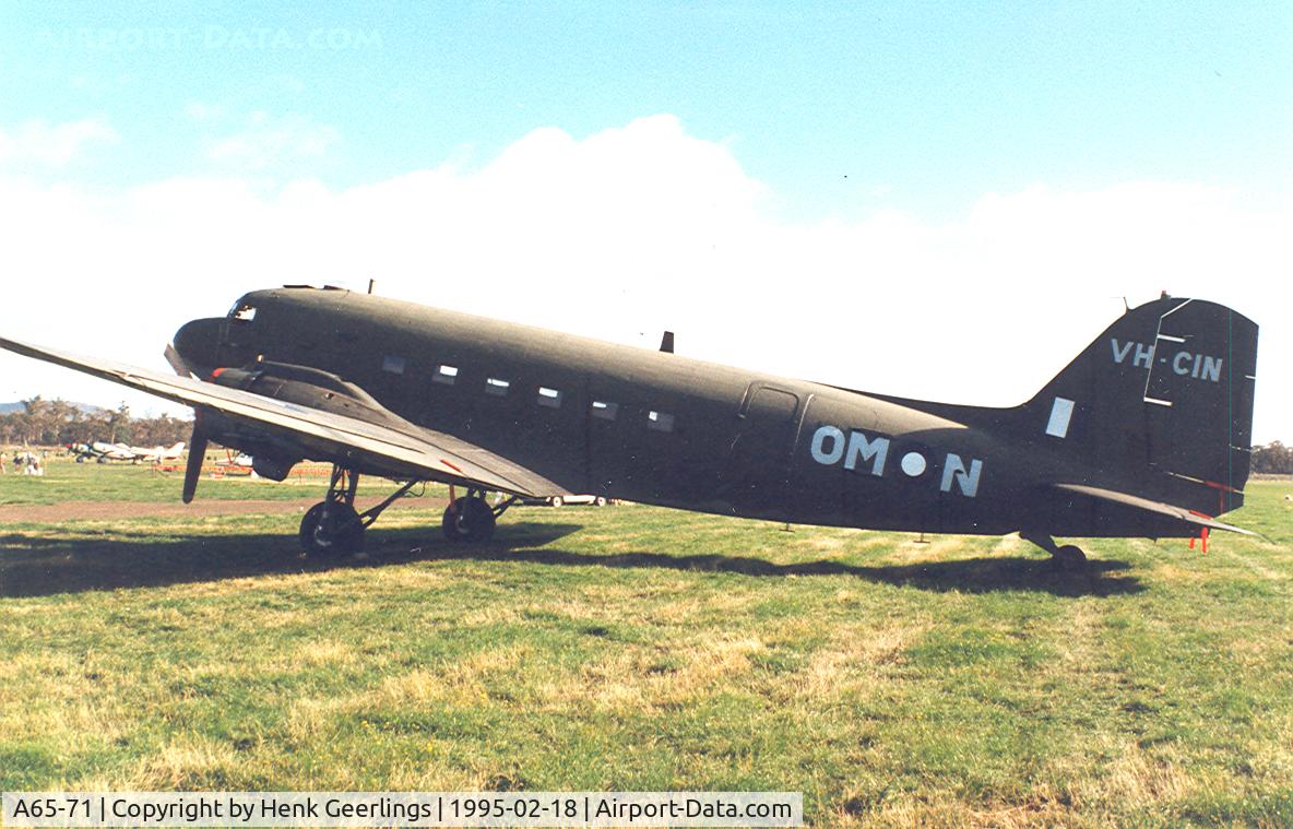 A65-71, Douglas C-47B Skytrain C/N 15686/27131, Photo taken during the Skyraces Tasmania, Valleyfield Tasmania.Australian War Memorial Heritage  Dakota VHCIN