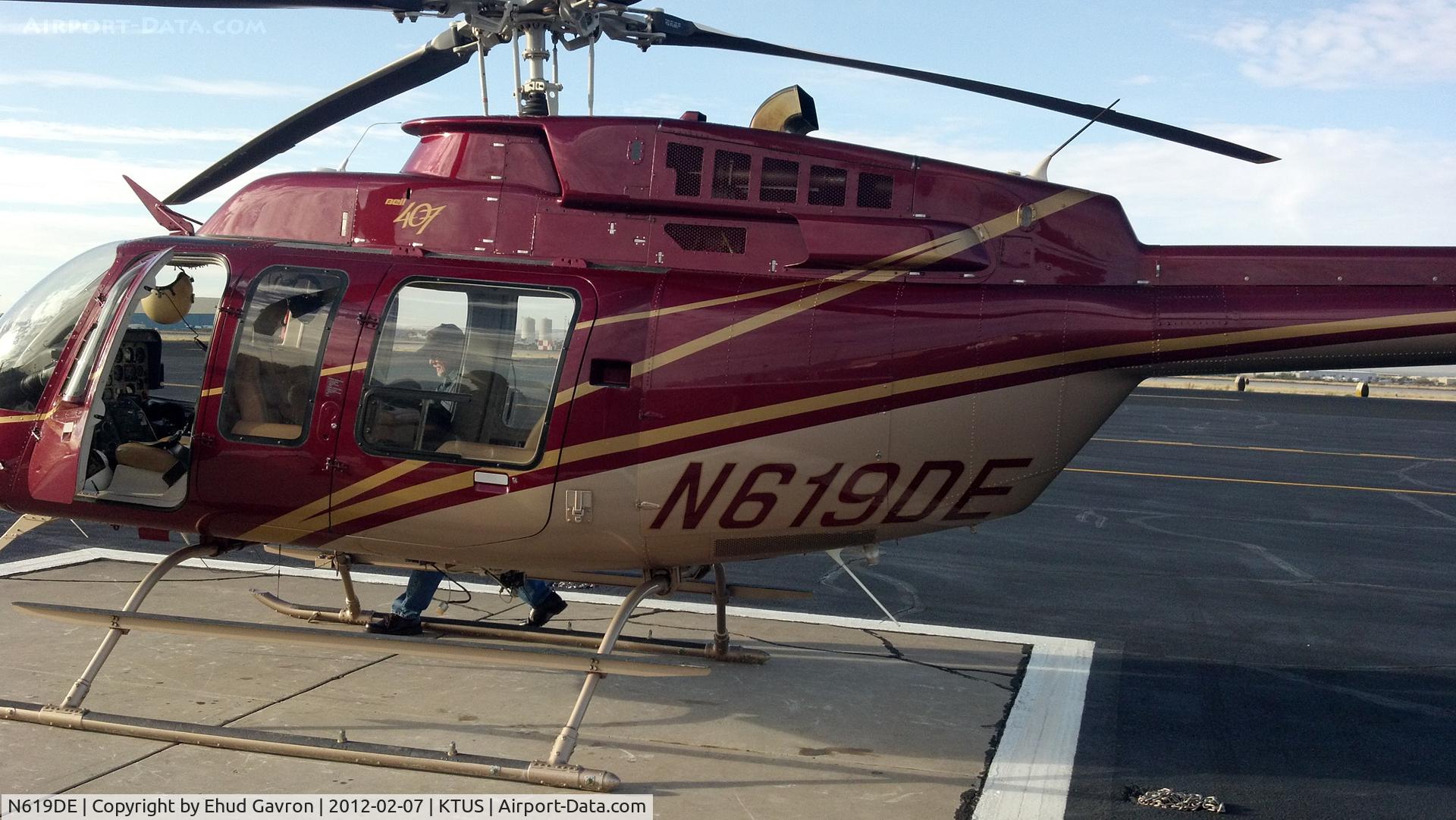 N619DE, 2000 Bell 407 C/N 53410, DoE's N619DE stopping at Tucson International Airport prior to going out for powerline inspections.