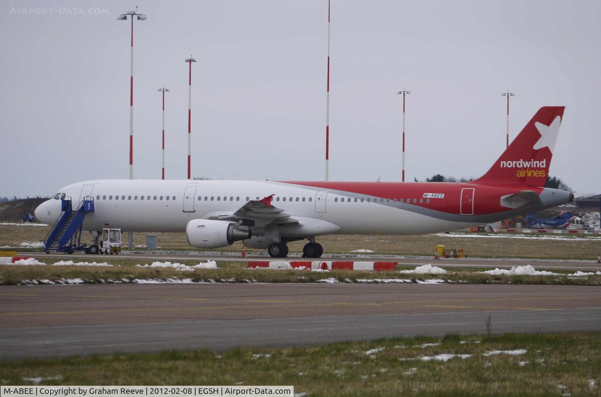 M-ABEE, 2000 Airbus A321-211 C/N 1233, Freshly painted at Norwich.