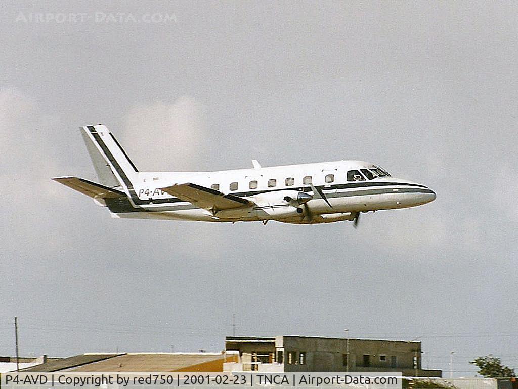 P4-AVD, Embraer EMB-110P1A Bandeirante C/N 110336, Photograph by Edwin van Opstal with permission. Scanned from a color print.