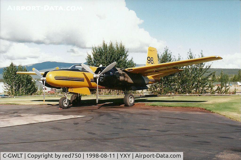 C-GWLT, 1944 Douglas A-26B Invader C/N 28057, Photograph by Edwin van Opstal with permission. Scanned from a color print. Taken at Whitehose, Yukon, Canada.