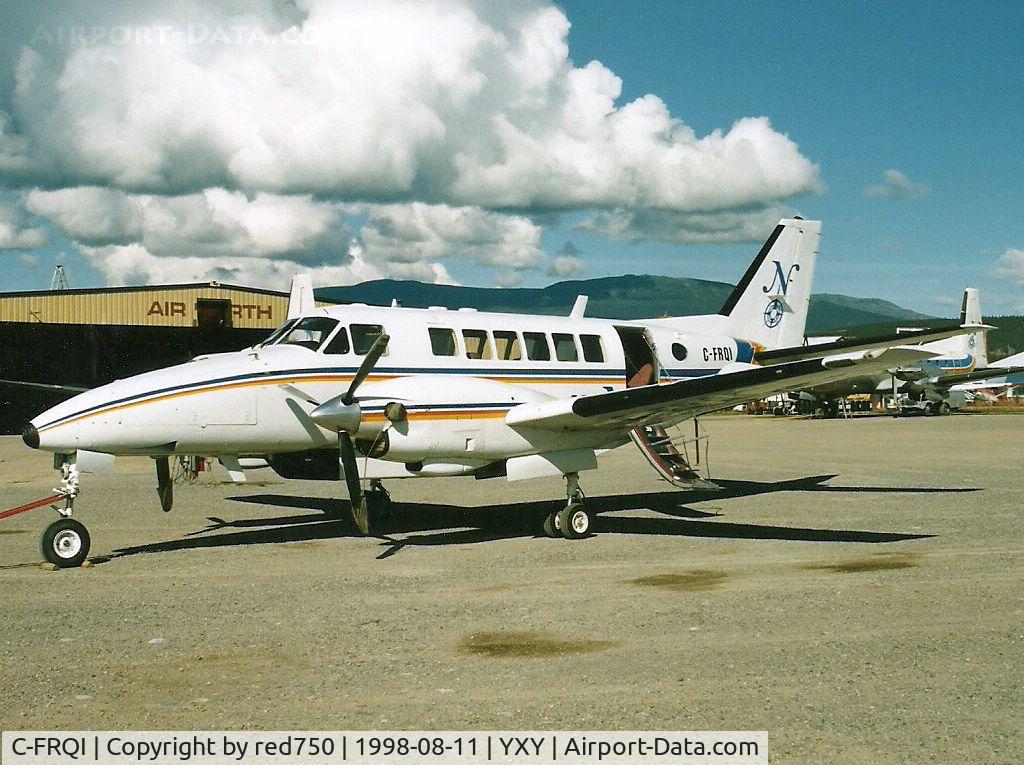 C-FRQI, 1969 Beech 99 Airliner C/N U-124, Photograph by Edwin van Opstal with permission. Scanned from a color print. Taken at Whitehose, Yukon, Canada.