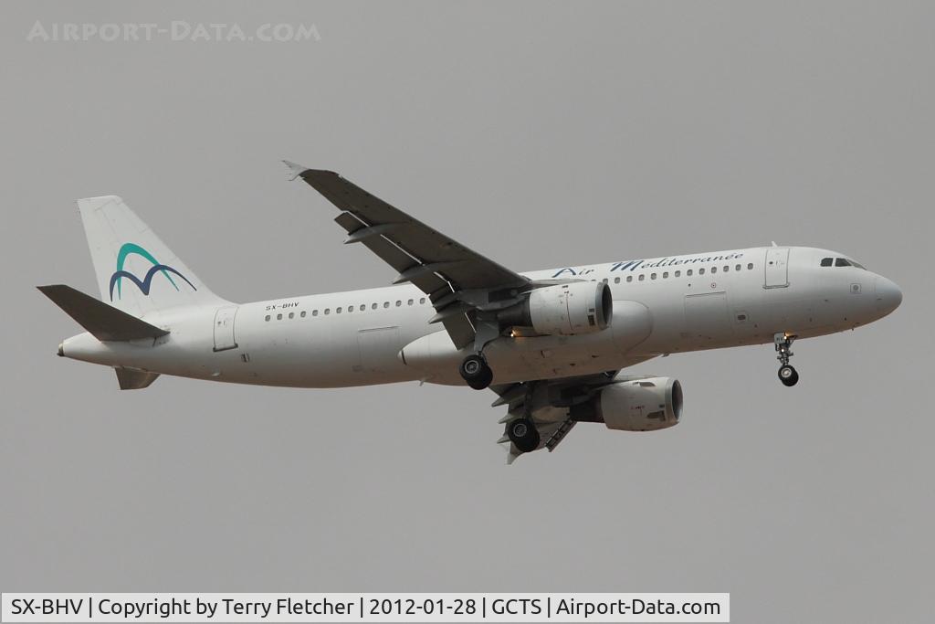 SX-BHV, 1992 Airbus A320-211 C/N 293, re-registered from F-GYAI on 20th January 2012
and seen on approach to Tenerife South 8 days later
