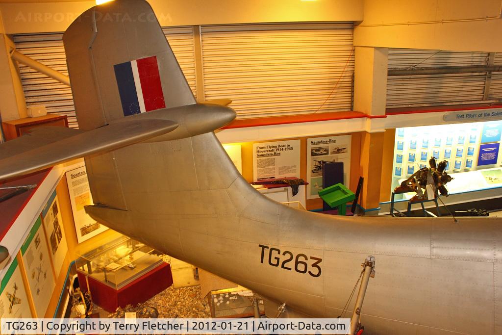 TG263, 1947 Saunders-Roe SR.A.1 C/N G-12-1, Tail of Saunders Roe SR.A.1, c/n: G-12-1 preserved at Solent Sky Museum , Southampton