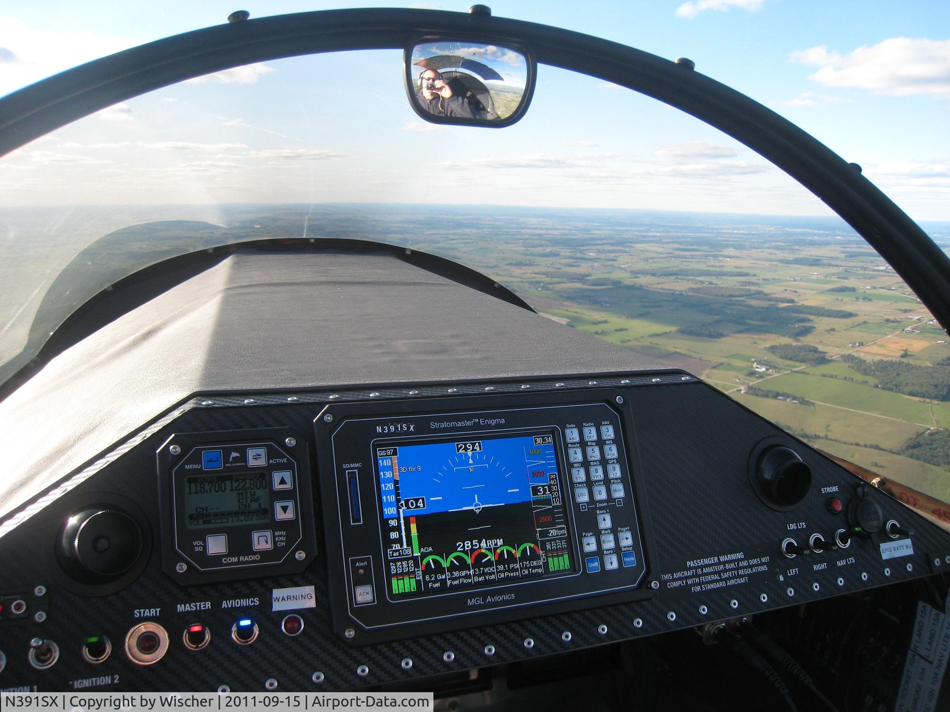 N391SX, 2011 Sonex Sonex C/N 1391, panel in flight