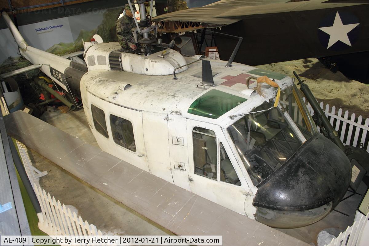 AE-409, 1972 Bell UH-1H Iroquois C/N 13205, Bell UH-1H Iroquois, c/n: 13205 , ex Argentine Army at Army Flying Museum , Middle Wallop